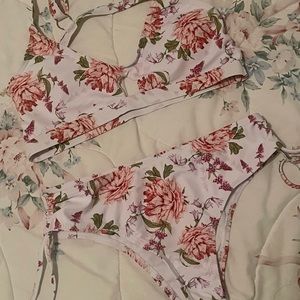 Pink floral bikini